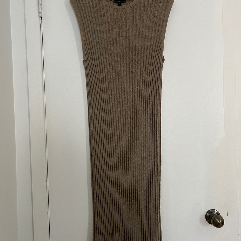 James Perse Taupe Ribbed Knit Top
